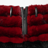 Faux Fur Gothic Mini Skirt with Studded Belt Accent