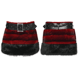 Faux Fur Gothic Mini Skirt with Studded Belt Accent