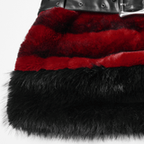 Faux Fur Gothic Mini Skirt with Studded Belt Accent