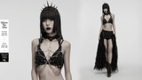 Faux Leather Punk Body Harness with Rings and Chains