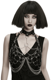 Faux Leather Punk Body Harness with Rings and Chains
