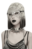 Feather Spider Web Rhinestone Chain Masquerade Mask