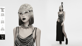 Feather Spider Web Rhinestone Chain Masquerade Mask