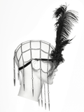 Feather Spider Web Rhinestone Chain Masquerade Mask