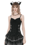 Female Corset Cami Top with Lace and Buckle Detail