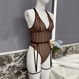 Female See-Through Deep-V Bodysuit Lingerie / Women's Backless Halter Erotic Apparel - EVE's SECRETS