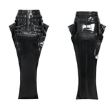 Female Tall-Waist Slit Skirt With Girdle Design