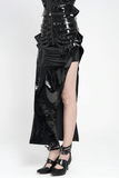 Female Tall-Waist Slit Skirt With Girdle Design
