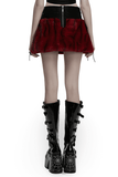Flame Tie-Dyed Punk Skirt in Faux Leather and Fur Design
