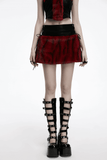 Flame Tie-Dyed Punk Skirt in Faux Leather and Fur Design