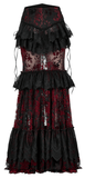 Women's Gothic Fishtail Skirt with Layered Floral Lace