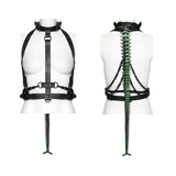 Futuristic Back Tail Harness with Chains and Lockets