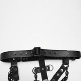 Futuristic Back Tail Harness with Chains and Lockets