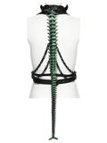 Futuristic Back Tail Harness with Chains and Lockets