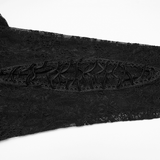 Goth Lace Pleated Wide Leg Pants with Side Ties for Her