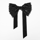 Goth Pinstripe Dress with Lace Up Back and Bow Accent