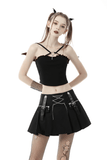Gothic Batwing Crop Top in Black - Punk Rock Vibes