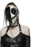 Gothic Black and White Mask with Lace Detailing and Vents