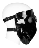 Gothic Black and White Mask with Lace Detailing and Vents