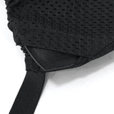 Gothic Black Bikini Top: Rope Tie / Stretch Straps