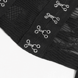 Gothic Black Chain Bustier Top with Lace Up Back