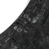 Gothic Black Faux Leather Shorts Accented with Fur Hem