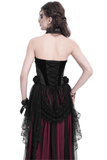 Gothic Black Lace Halter Top with Rose Details and Chains