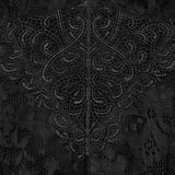Gothic Black Lace Maxi Dress with High Slit and Corset Back