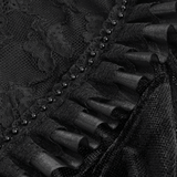 Gothic Black Lace Ruffle Blouse with Stand Collar for Women