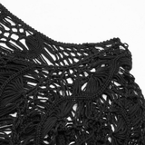 Gothic Black Lace Witch Maxi Dress with Long Sleeves