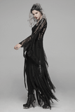 Gothic Black Lace Witch Maxi Dress with Long Sleeves