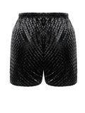 Gothic Black Velvet Lace Shorts with Floral Trim