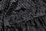 Gothic Black Velvet Lace Shorts with Floral Trim