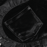 Gothic Black Velvet Shorts With Floral Frill Trim