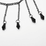 Gothic Body Chain with Victorian-Inspired Crystal Tassels