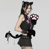 Gothic Cat Ear and Tail Kit with Studs and Jingle Bells