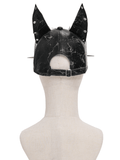 Gothic Cat Ear Spiked Cap With Studded Chains