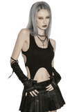 Gothic Clip Hem Tank Top with Cutout Adjustable Back