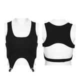 Gothic Clip Hem Tank Top with Cutout Adjustable Back
