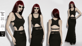 Gothic Clip Hem Tank Top with Cutout Adjustable Back