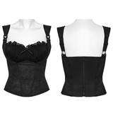 Gothic Corset Cami with Adjustable Straps and Front Zipper