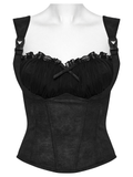 Gothic Corset Cami with Adjustable Straps and Front Zipper