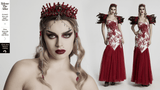 Gothic Crystal Crown with Silver Cross and Tassel Accents