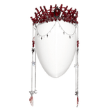 Gothic Crystal Crown with Silver Cross and Tassel Accents