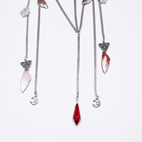 Gothic Crystal Crown with Silver Cross and Tassel Accents