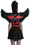 Gothic Demon Feather Wing Harness with Chains