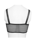 Gothic Faux Leather Buckle Lace Up Bralette Top
