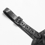 Gothic Faux Leather Buckle Lace Up Bralette Top