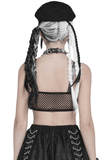 Gothic Faux Leather Buckle Lace Up Bralette Top