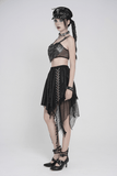 Gothic Faux Leather Buckle Lace Up Bralette Top